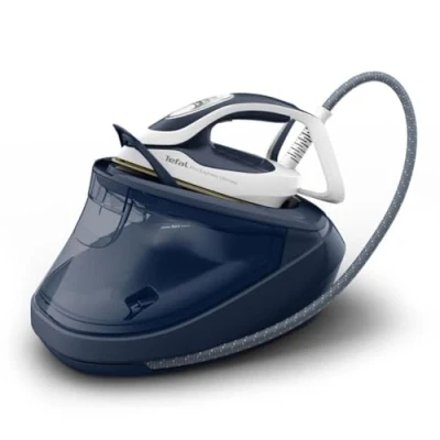 Abbildung von Tefal GV9720 Pro Express Ultimate Dampfbügelstation leistungsstarker 8 Bar Druck konstante Dampfabgabe: 170 g/Min. Dampfstoß: 590 abnehmbarer Kalk Kollektor extra leise Weiß/Blau