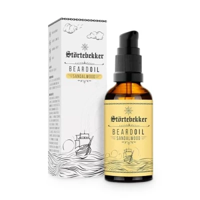 Abbildung von Störtebekker® Premium Bartöl Sandelholz tägliche Bartpflege für 3 Tage Bart bis Vollbart 50ml Beard Oil Vegan Öl Herren mit angenehmen Duft Hochwertige Inhaltsstoffe Made in Germany