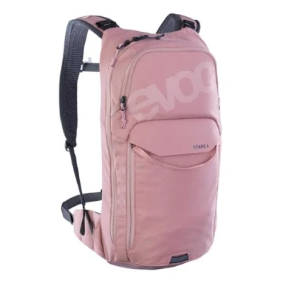 Abbildung von EVOC STAGE 6 Backpack, Fahrradrucksack (Brace link Schultergurte, Air flow contact system, PFC frei, leicht und kompakt, trekkingrucksack, ideal für Mountainbiker, One Size), Dusty Pink