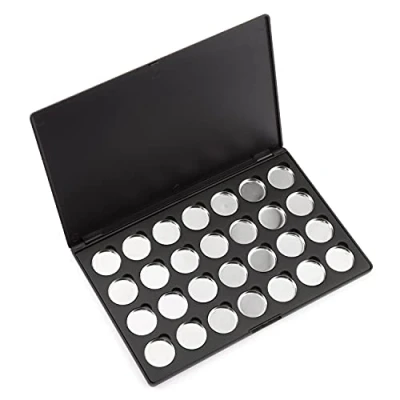 Abbildung von Allwon Leere Magnetische Lidschatten Make up Palette mit 28 Stück 26mm runden Metallpfannen