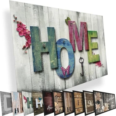 Abbildung von Valia Home Fußmatte in vielen Schmutzfangmatte ist für Innen &amp; Außenbereich geeignet Fußabtreter saugt sicher Schmutz Wasser auf Leicht zu reinigen rutschfest (60x80cm)