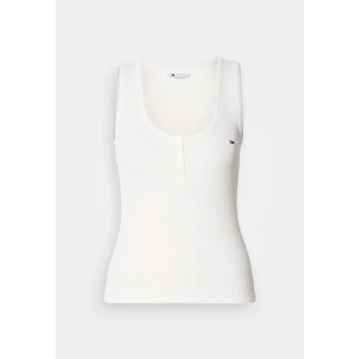 Abbildung von Tommy Jeans Henley Top, Damen, Größe: 32, Ecru