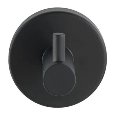 Abbildung von WENKO Wandhaken Uno Mod. Bosio Black matt, Edelstahl, inkl. Schraubmaterial, Ø 5,5x5,5 cm, Schwarz matt