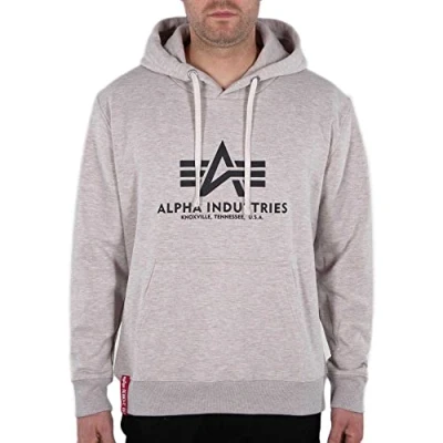 Abbildung von Alpha Industries Basic Hoody Kapuzensweat für Herren Hazel Melange