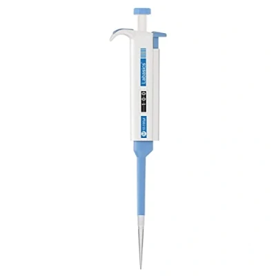 Abbildung von Labasics Einkanal Pipettierhilfe, Einstellbares Variables Volumen Mikropipette Labor Pipette mit AustauschbarSpitzenkonus, Single Channel Pipettor Controller für die Laborforschung, 10 100 µL
