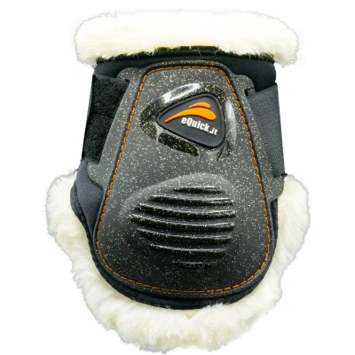 Abbildung von eQuick Streichkappen eLight Glitter Rear Fluffy Glitzer Schwarz Warmblut