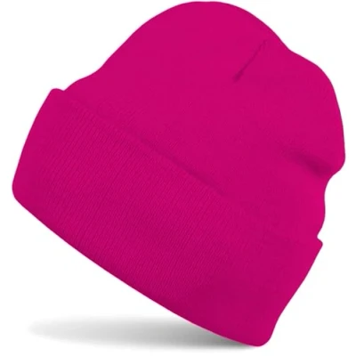 Abbildung von styleBREAKER Unisex Beanie Strickmütze Einfarbig, Feinstrick Mütze doppelt gestrickt, warme Winter Strickbeanie 04024029, Farbe:Pink