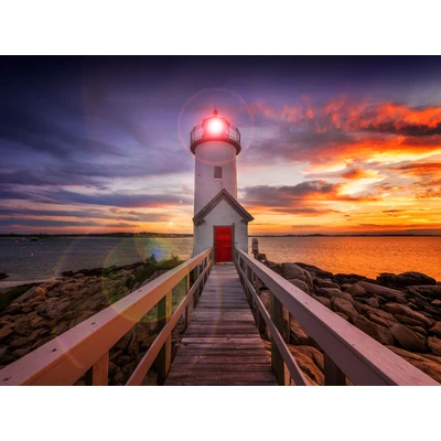 Abbildung von Papermoon Fototapete »Annisquam Lighhouse Sunset«