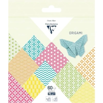Abbildung von Clairefontaine 95635C Packung mit 16 Bogen Origamipapier 70g/m2, 15x15cm, Sommer, 1 Pack