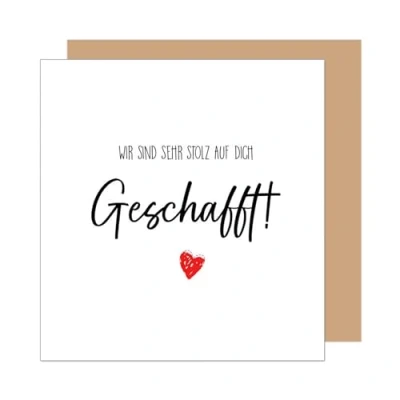 Abbildung von Edition Seidel Premium Glückwunschkarte zur bestandenen Prüfung mit Umschlag. Grußkarte Karte Spruch Abschluss Feier Abitur Studium Mann Frau Jugendliche Jugendlicher (PRQ106 SW025)