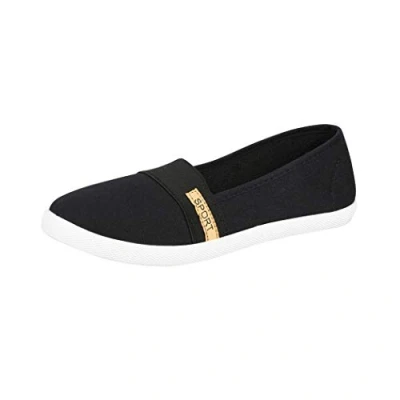 Abbildung von Elara Damen Ballerina Flache Bequeme Slipper Chunkyrayan BD1412 BL Schwarz 42