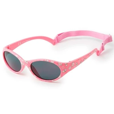 Abbildung von Kiddus Sonnenbrille für Kinder Mädchen Jungen. Alter ab 2 Jahren. UV400 Sonnenfilter. CAT 3. Aus Gummi. BPA Frei. Verstellbares und abnehmbares Band