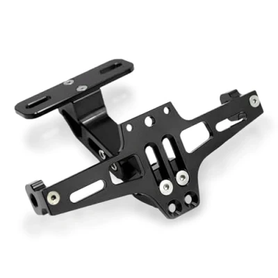Abbildung von Universal CNC Aluminium Motorrad Hintere Kennzeichenhalter Nummernschildhalter mit Rücklicht für Z650 Z750 Z800 Z1000 Z900 Z300 Z250 (Schwarz)