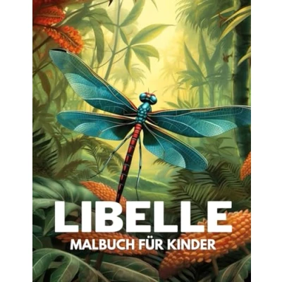 Abbildung von Libelle Malbuch für Kinder: +40 lustige und einfache Zeichnungen von niedlichen zum Ausmalen Kinder, Jungen Mädchen, die lieben Stress abbauen entspannen