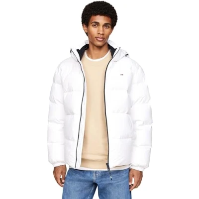 Abbildung von Tommy Jeans Essential Jacket Daunenjacke, Herren, Größe: 54, White
