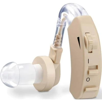Abbildung von Beurer HA 20 Hörgeräuschverstärker mit ergonomischer Passform hinter dem Ohr, individuelle Anpassung an den Gehörgang, Lautstärke stufenlos regelbar