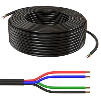 Abbildung von Lumonic 4x 0,34mm² LED Steuerleitung schwarz 50m I ummanteltes 4 adriges Kabel flexibel Geschirmtes Steuerkabel, LiYY Verlängerung, Stromkabel