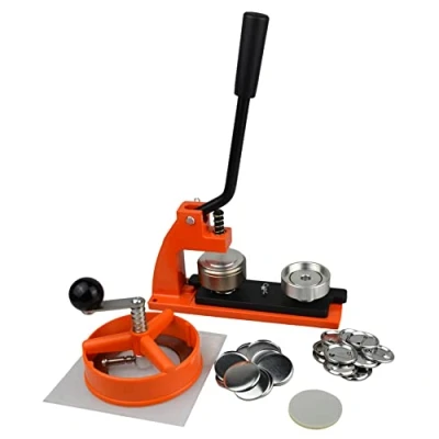 Abbildung von Buttonmaschine 38mm Pins Button Maker mit 500 Buttons aus Metall Selber Machen Maschine Set Kreisschneider Austauschbar 25mm + 45mm 58mm 77mm Anstecker