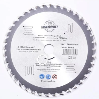 Abbildung von 180 x 20 mm 40 Zähne Sägeblatt Top Qualität Kreissägeblatt für Holz