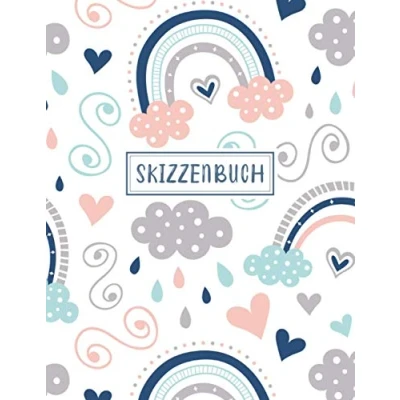Abbildung von Skizzenbuch für Kinder: Notizbuch zum Zeichnen, Schreiben, Malen und Skizzieren A4 120 leere Seiten (Skizzenbuch mit Regenbogen Cover)