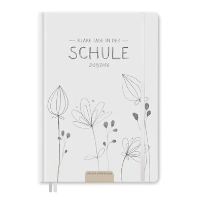 Abbildung von Eine der Guten Lehrerkalender 2025 2026, A5+ Lehrerplaner, 4 Seiten pro Woche, Handlettering Design weiß, Schuljahresplaner für Schuljahr 25/26, 17x24 cm, klimaneutral