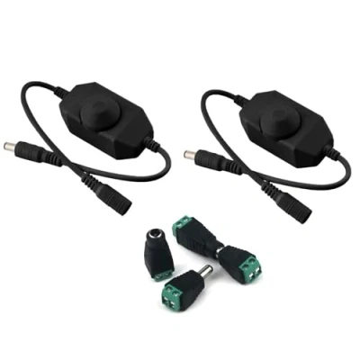 Abbildung von Taikuwu 2 Stücke DC 12V 24V 6A PWM Dimmer Schalter Kontrolleur für SMD 5050 3528 2835 5630 LED Streifen und andere Beleuchtung Geräte