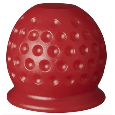 Abbildung von Anhängerkupplung Abdeckung, 50 mm Gummi/Kunststoff Schutzkappe Kugelkopf für Anhänger PKW LKW RV (Golfball rot)