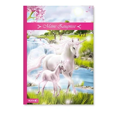 Abbildung von ROTH Zeugnismappe Einhorn mit Fohlen 10 A4 Klarsichthüllen, dokumentenecht Dokumentenmappe