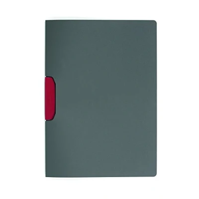 Abbildung von Durable Klemm Mappe Duraswing Color für 30 Blatt DIN A4, Beutel 5 Stück, anthrazit mit roter Klemme, 230403