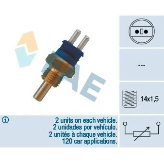 Abbildung von EPS 1.830.139 Kühlmitteltemperatursensor Made in Italy OE Equivalent MERCEDES BENZ: W124 Saloon, S Class E T modell