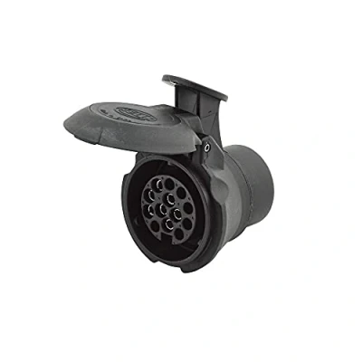 Abbildung von HELLA Adapter, Steckdose 12V von 7 polig auf 13 Länge: 57mm Kunststoff schwarz DIN/ISO: 1724 N Typ/11446 Typ Menge: 1 8JA 008 969 011