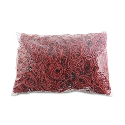 Abbildung von OFFICE PRODUCTS Gummibander Durchmesser: 30mm Farbe: Rot/Gewicht: 1000g 1 kg/Haushaltsgummi Gummiringe Gummi/Kautschuk 60% / Gummis für Zuhause Büro Schule