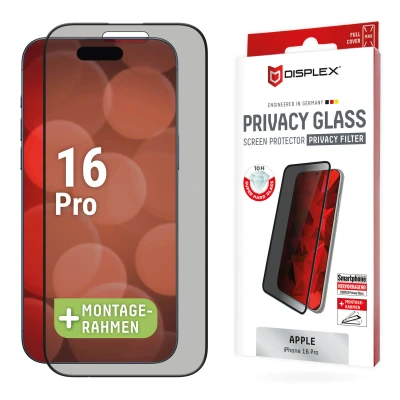 Abbildung von Apple iPhone 16 Pro Panzerglas Displex Real Glass FC Bildschirmschutzfolie Full Cover für das