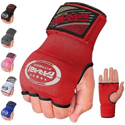 Abbildung von Farabi Sports Innenhandwickel für Kinder und Erwachsene innenhandschuhe Boxen Box Bandagen männer &amp; Frauen MMA Muay Thai Training boxbandagen (Red, S/M)