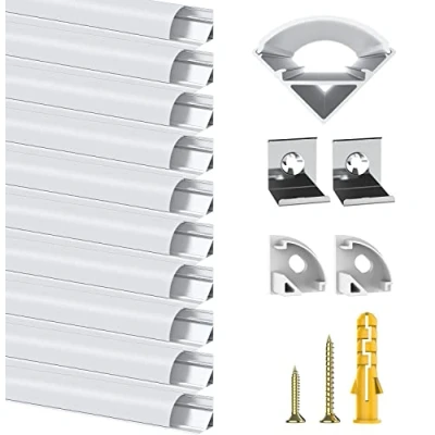 Abbildung von Chesbung Led Aluminium Profil 45 Grad für Streifen, 10X0.5m V Form Stripes Schiene Strip Aluprofil Eckprofil Alu Leiste Kanal Stripe Diffusor mit Milchig Weißer Abdeckung
