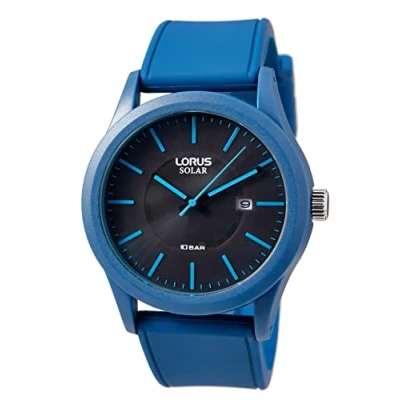 Abbildung von Lorus Herren Analog Quarz Uhr mit Silikon Armband RX305AX9