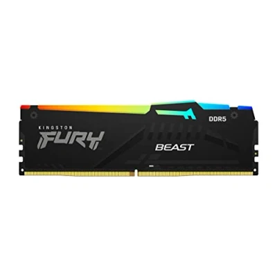 Abbildung von Kingston FURY Beast Schwarz RGB 16GB (2x8GB) 5600MT/s DDR5 CL40 DIMM Desktop Gaming Speicher Kit mit 2 KF556C40BBAK2 16