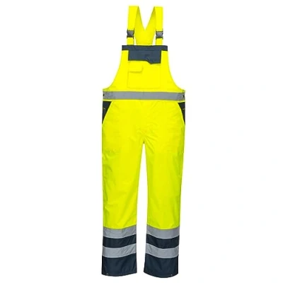 Abbildung von Portwest Kontrast Latzhose ungefüttert, Größe: 4XL, Farbe: Gelb/Marine, S488YNR4XL
