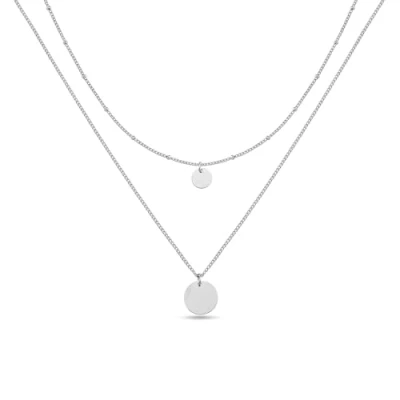 Abbildung von GD GOOD.designs Doppelkette für Damen mit Plättchen 18k vergoldet wasserfeste Coin Halskette zweireihig in Gold I Layered Plättchenkette aus Edelstahl