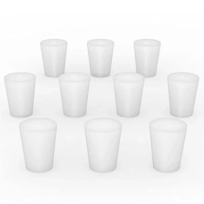Abbildung von stonylab Silikon Gummistopfen, Weiß Konische Labordichtung Silikonstopfen Gummistecker (10er Pack, 2#)
