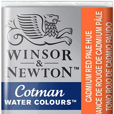 Abbildung von Winsor &amp; Newton 0301103 Cotman Aquarellfarbe mit guter Transparenz, hervorragender Tönungsstärke und guten Maleigenschaften, Wasserfarbe im 1/2 Napf Kadmiumrot hell