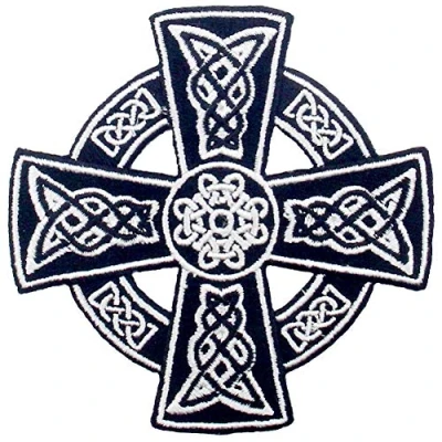 Abbildung von Irische Goth Druiden Wicca Pagan des keltischen Kreuzes Bestickter Aufnäher zum Aufbügeln/Annähen