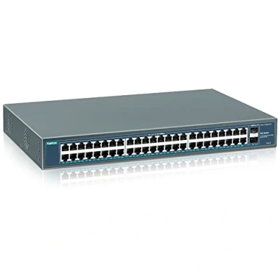 Abbildung von YuanLey 48 Port Gigabit PoE Switch Unmanaged mit 2 1000Mbps SFP Uplink, 50 802.3af/at 800W High Power PoE+ Netzwerk Switch, Metall Rackmount Over Ethernet