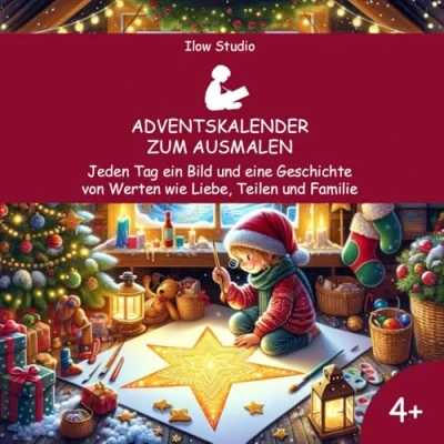 Abbildung von Adventskalender zum Ausmalen: Jeden Tag ein Bild und eine Geschichte