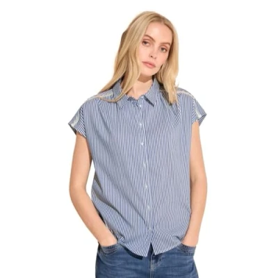Abbildung von STREET ONE Damen A344748 Gestreifte Sommer Bluse, Original Blue, 38 EU