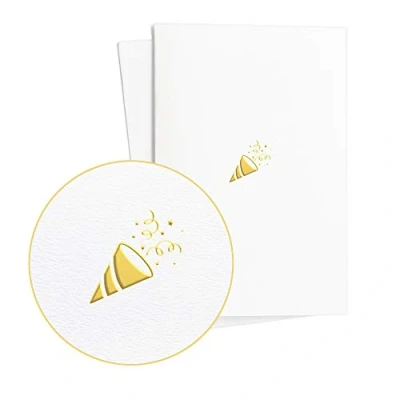 Abbildung von Diese Klappkarten Karte zum Geburtstag (2er Set) mit Konfetti Popper in Goldprägung, Originell als Geburtstagskarte oder für andere Exklusive Momente, E07