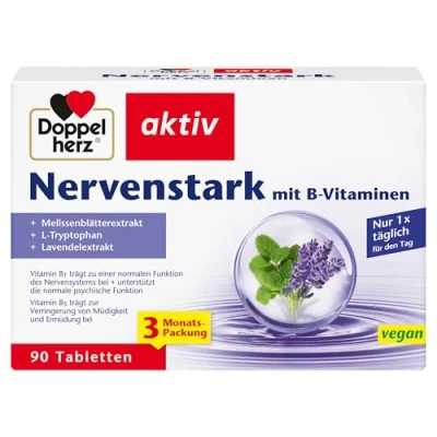 Abbildung von Doppelherz Nervenstark Mit Vitamin B5 als Beitrag zur normalen geistigen Leistungsfähigkeit und Verringerung von Müdigkeit Ermüdung 90 Tabletten
