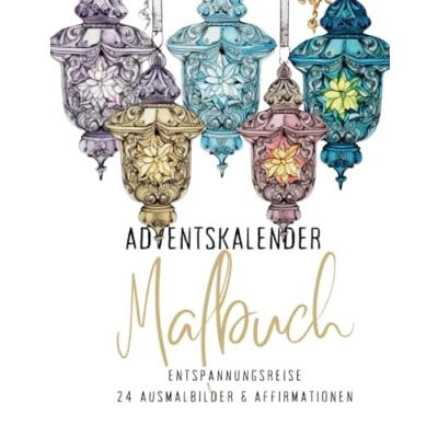 Abbildung von Adventskalender Malbuch: Entspannungsreise 24 Ausmalbilder &amp; Affirmationen: Dein 2023: Eine tägige Reise zur Achtsamkeit durch Ausmalen und Affirmationen
