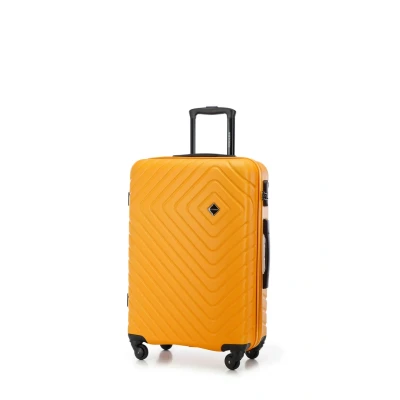 Abbildung von WITTCHEN Cube line Großer Koffer ABS Mit Geometrischer Prägung 4 Lenkrollen Teleskopgriff Kombinationsschloss Größe L Orange