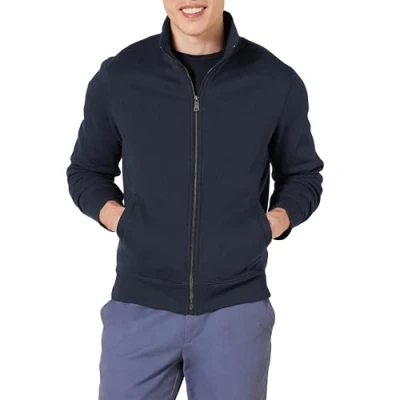 Abbildung von Amazon Essentials Herren Fleece Jacke mit durchgehendem Reißverschluss, Marineblau, XS